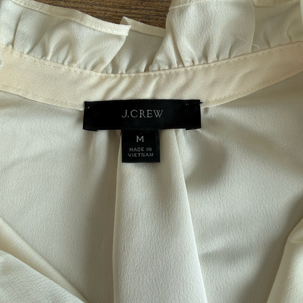 J. Crew Cream Ruffle Blouse - Picture 2 of 2